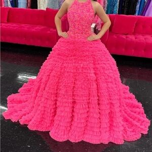 ASHLEYLAUREN KIDS 8198 Elegant Pink Ruffled Kids Dress size 10